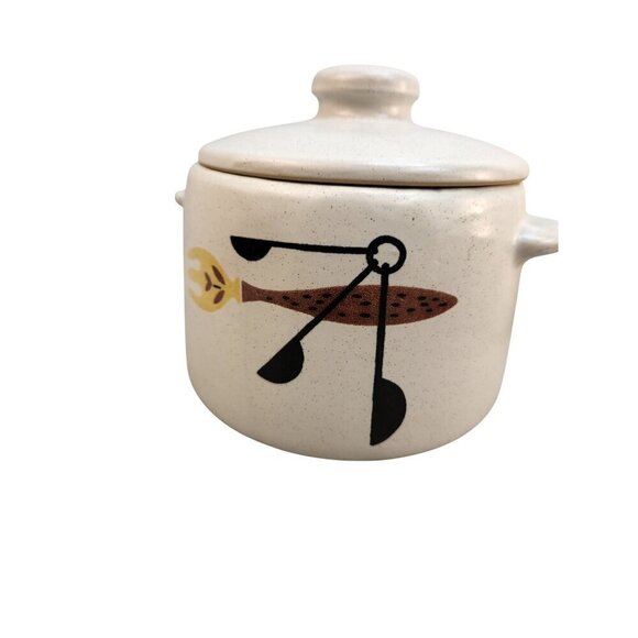 West Bend USA Ceramic Crock Been Pot Kitchen Storage Jar With Lid Retro Kitchen - Picture 8 of 8